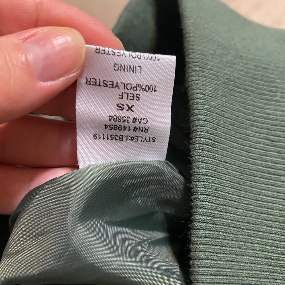 {Sage The Label} Green Quilted Bomber Jacket ~ Size XS - Picture 15 of 16